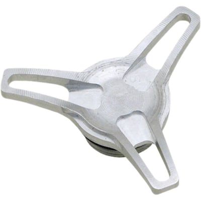 Non-vented; Raw steel; Includes special weld-in adapter that must be used for installation of cap
Note: These gas caps will not fit stock 83-up style applications without the use of the Covingtons gas cap adapter.