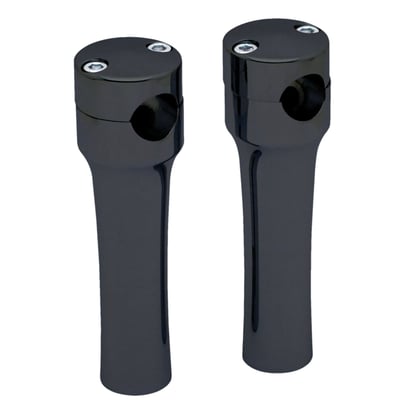 Billet aluminum risers with a black anodized finish
Take 1" diameter handlebars, takes 1/2 inch allen bolt (no thread in the riser)