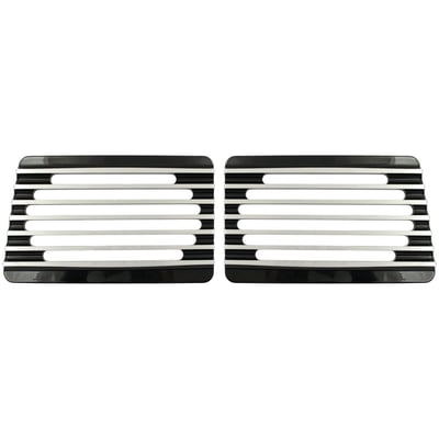 Black anodized aluminum. Speaker grills designed to fit Touring models with Cycle Sounds lids for hard saddlebags.