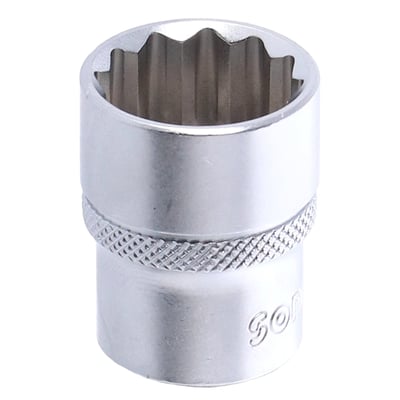 - 1/2" drive
- Standard length: 38mm
- Socket head: 12-point
- Material: Chrome vanadium with satin finish