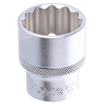 - 1/2" drive
- Standard length: 42mm
- Socket head: 12-point
- Material: Chrome vanadium with satin finish