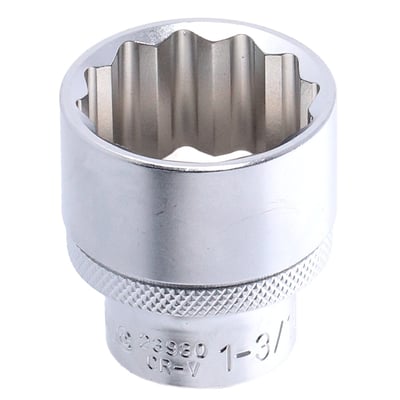 - 1/2" drive 
- Standard length: 43mm 
- Socket head: 12-point 
- Material: Chrome vanadium with satin finish