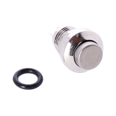 Stainless steel momentary pushbutton, 8mm threaded. Small, discrete and not just perfect to operate Axel Joost Elektronik components. Can be installed directly into the handlebar or virtually any other place. Perfectly compatible with gloves.