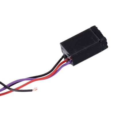 This module is a 6 Volt to 12 Volt converter. Used to run modern 12 Volt low wattage components, like LED indicators, taillights or speedometers on an old bike that still has its original 6 Volt system. The maximum allowable load is 3 Watt peak or 2 Watt constant. The module is small and fits inside the handlebar or even in the most LED taillights due to its small size. 
- Dimensions: 20 mm x 12 mm x 8 mm 
- Body material: PLA material, waterproof potted 
- Input voltage range: 6 - 8 Volt, max. 20 Volt 
- Connections: 20 cm cables with 0,14 mm² size 
- Output: 12 - 13,8 Volt, max. 2 Watt continuous 
- Maximum ambient temperature: 80 degree Celsius