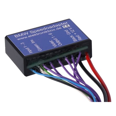 Module used to convert any BMW K model, without gear indicator, to a modern speedometer with gear indicator. Works with the 3 transmission switches of the K models and has 6 outputs for neutral indication and the 5 speeds. The green cable allow to invert the output signals and allows a connection to a wide range of speedometers. Alternatively you can also connect 6 LEDs to the outputs as gear indicator when your custom speedo has no gear indicator. 
- Dimensions: 41 mm length x 26 mm wide x 12,5 mm height 
- Body material: Shock resistant ABS plastic, waterproof poured raisin 
- Case color: Black 
- Connections: 0.14 qmm, 20 cm 
- Maximum ambient temperature: 80 degree Celsius 
- Input voltage range: 7 - 18 Volt