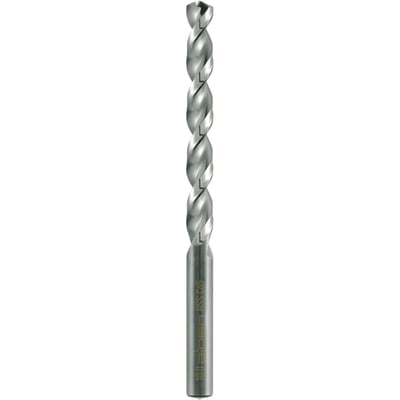Application: 5% cobalt-alloyed jobber drills with an extremely sturdy construction (re-inforced web) for drilling under difficult cult conditions like poor chip removal and deep holes, for use in steel and cast-iron with tensile strength up to 1.300 N/mm