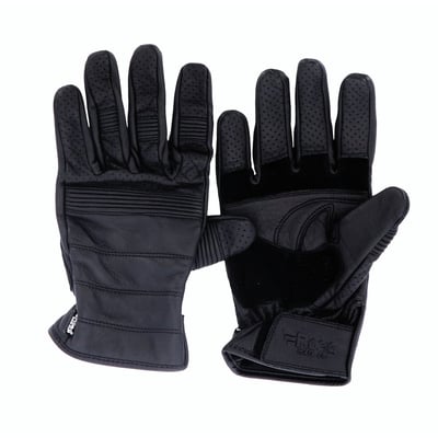 The Roeg® Hank cowhide all-leather gloves are classily and clean styled. With its reinforcement leather palms and visor wipe patch on the right pointer finger it combines function and style all into comfortable gloves with CE EN 13594:2015 certification. Features padded fingers, adjustable wrist by velcro strip and Roeg brand logo. The Hank gloves are ready for action.