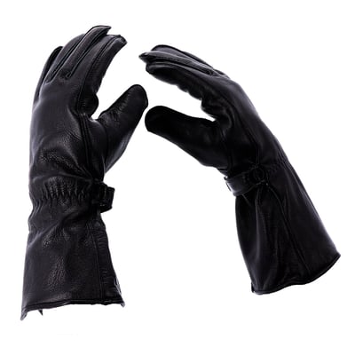 Get ready for some cold weather with the elegant vintage Roeg® Jettson Gaunlet gloves. Its outer seams, inner lining and high shaft provide that comfy warm feeling. The Jettson Gaunlet gloves are full leather gloves with a press stud on the wrist for adjustment, some nice details and are CE approved by EN 13594:2015.