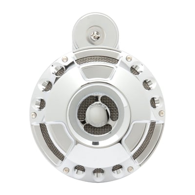 Chrome plated finish. CNC machined billet 6061-T6 aluminum with 110 dB, which is louder than stock. Diameter 150mm.
Note: Arlen Ness horns can be style matched to other Arlen Ness components like air cleaners, foot pegs, grips, gas caps, head lamps, etc.