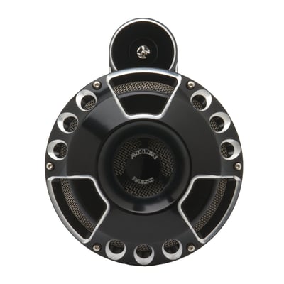 Black anodized Contrast Machined finish. CNC machined billet 6061-T6 aluminum with 110 dB, which is louder than stock. Diameter 150mm..
Note: Arlen Ness horns can be style matched to other Arlen Ness components like air cleaners, foot pegs, grips, gas caps, head lamps, etc.