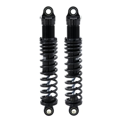 - Black springs 
- Black body 
- S: Single tube body 
- Piston diameter: 36mm 
- D: Monotube high pressure gas type shock absorber with internal reservoir in the main body 
- Length: 279 mm 
- Stroke: 42 mm 
- Rate N/mm: 26 N/mm 
- Position: rear 
- Packaging unit: pair 
- ABE approved. 
The STX36 is a shock that's been around the block and it paid it's dues when it comes to performance and durability. Especially for the cruiser market when taking riding a step up, the STX36 is an excellent investment when suspension characteristics are important to you.