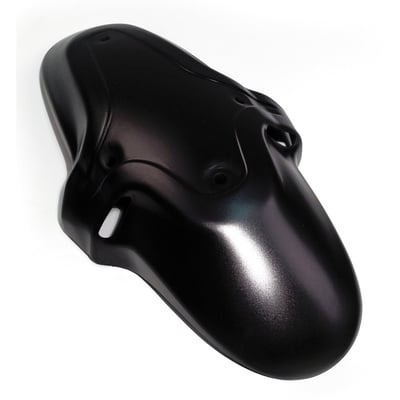 Shorter and narrower than the original. 100% ABS manufactured with small tolerances, designed to fit without additional work. Mounting holes are elongated to compensate for tire diameter, this will give an adjustable tire to fender installation distance for the best obtainable custom look. 
Note: Includes a black zinc plated 8-piece fender bolt & nut kit. 
Note: Fenders will style match the 963017 Cult-Werk Racing air box.
Note: With approval. Check your local MCS dealer or the MCS sales department for exact type of approval and validity on bike model and years on the test report.