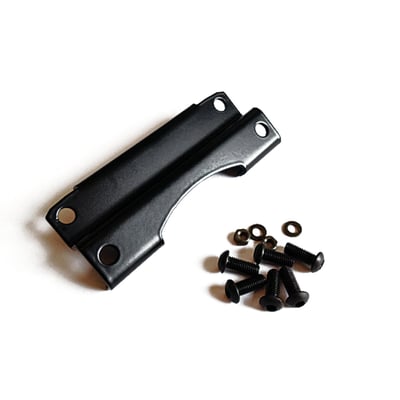 Black powder coated steel. 
Lowering bracket is installed between upper triple tree and headlamp fairing, drops headlamp 45mm. 
Looks fast, even when parked! 
Plug & play 4-bolt installation, without any modifications.