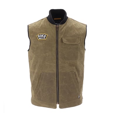 The Roeg Brad vest is a stylish and durable choice for any season. It is made of waxed cotton that repels water and dirt, and has a cotton collar that adds comfort and warmth. The vest has 2 outside slash pockets and 2 inner pockets for storing your essentials. Whether you wear it over a shirt or under a jacket, the Roeg Brad vest will keep you looking cool and feeling cozy.