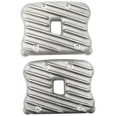 Vintage semi-polished finish. Sold in pairs for one engine. Direct replacement for the OEM rocker covers. Esteves Motorcycle Design manufactured these stunning rockers covers in genuine sand-cast aluminum for the right old-time look.