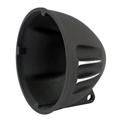 - Raw cast black painted aluminum with clear machined ribs.
- Ribbed cast aluminum in a retro design to surpass any regular old-time look.
Note: 5-3/4" headlamp unit, trim ring and custom bottom mount block must be re-used or purchased separately.
Note: Not compatible with LED units.