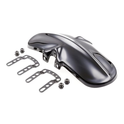 Unpainted gloss black finish. Manufactured from ABS and 5-axis CNC machined precision for a no hassle, direct replacement, fit. A narrower and shorter design to free-up the front wheel. Direct replacement for the OEM fender and ABS manufactured with very small tolerances for a perfect bolt-on fit. No modification required to fender or mounts. This comes with approval.Note: Check your local MCS dealer or the MCS sales department for exact type of approval and validity on bike model and years on the test report.