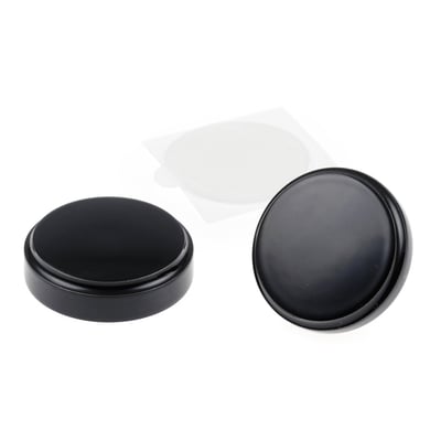 Manufactured from CNC machined aluminum. Covers the wheel nut on the right side and the axle-end on the other side of the wheel. Cover is installed with an o-ring and on the other side the cover is glued on with an adhesive pad. Gloss black powder coated finish. 
- Includes: 
- 2x axle cover 
- 1x o-ring 
- 1x Adhesive pad