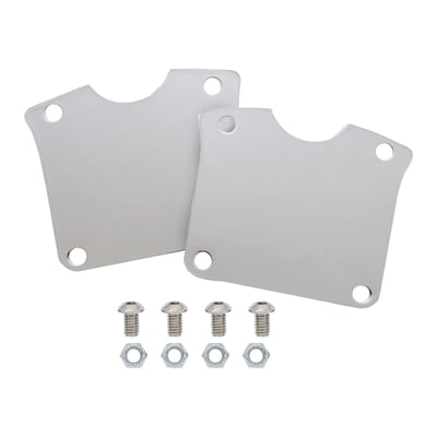 13 gauge steel. Used to lift the fender to a higher position to create space required for installing a larger diameter wheel.