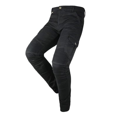 The By City Mixed Slim III single layer pants are made of abrasion resistant cotton fabric with core yarn technology for your safety and comfort feeling. In addition, the pants have removable hip and knee "Flexishock" protections, EN1621-1: 2012 CE level 2, to make the pants even more comfortable. Also, they have seven outer pockets, stretching in thigh area for extra comfort and YKK® zip closure. The pants are approved for motorcycling CE EN17092-3:2020 Level AA. Enjoy your ride!
