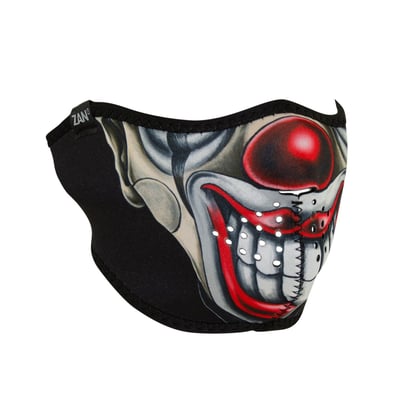 The ZANheadgear®  Neoprene half face mask features full coverage of the nose, chin, and cheeks with stretchy, warm and water resistant 2mm thick neoprene. A hook and loop closure allows for adjustability and ensures great fit. Can be used with or without a helmet. Made of 70% neoprene and 30% polyester.