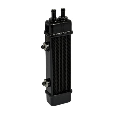Black. 
SlimLine 5000 series unit with 2 threaded mounting holes for mounting to a bracket. 
Features the same high quality Jagg oil cooler cores as found in the Jagg oil cooler kits. 
Perfect for the customizer, builder and racer for any custom project. 
Includes oil cooler only without mounting hardware. 