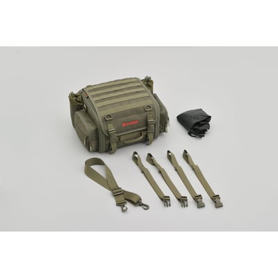 Universal polyester bag. Perfect to strap on your bike for a day trip. Variable volume from 20 to 26 liter. D-rings and straps for a secure mount and carrying handle and shoulder strap for effective off-bike use. Bag includes rain cover, 4 mounting straps and 1 shoulder strap. Dimensions: Size: 200mm high x 300 to 400mm adjustable width x 300 mm high. Maximum load 7kg.