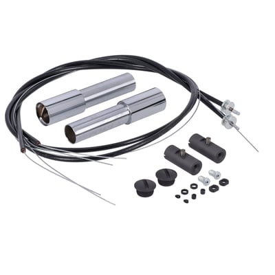 OEM style early Springer handlebar throttle mount kit with push to open throttle action.
Incl. left & right internal throttle & ignition control spirals, plungers, cables and screws.
Note: Rubber grips must be ordered separately.
Note: The OEM Linkert carb has a push-open throttle action.
