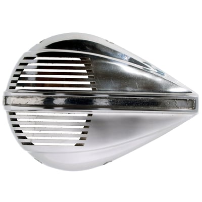 Polished aluminum. Custom non-OEM style cover