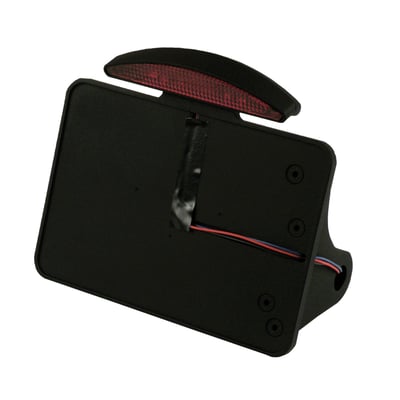 Black, with Arch LED taillight, side mount, shocks, european size 143 x 210 mm license plate