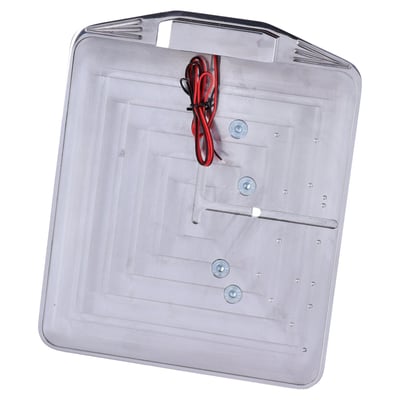 Shock mount. 
Includes a LED PlateLight license plate illumination light. 
For 200mm high x 180mm wide (German) license plates. 
Includes installation hardware.