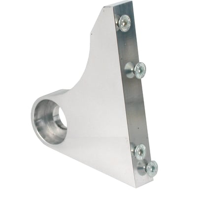 Black powder coated aluminum. 3/4" (19.05mm) axle mount; 3 inch long; length is center line of the axle hole to the mounting surface. 
Note: This is the mount bracket only. The license plate holder, in the appropriate license plate size, must be ordered separately.
Note: Used with 972988/972991 (EU size), 973066/973067 (Belgium size) or 973076/973077 (German size) license plate holder.