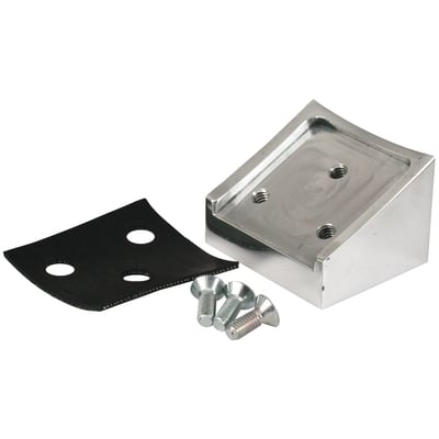 Polished aluminum. Mounts license plate holder to the fender. 25 degree angle. With rubber and hardware. 
Note: See online catalog for application.