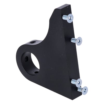 Black powder coated aluminum. Axle mount. 
Note: This is the mount bracket only. The license plate holder, in the appropriate license plate size, must be ordered separately.
Note: Used with 972988/972991 (EU size), 973066/973067 (Belgium size) or 973076/973077 (German size) license plate holder.