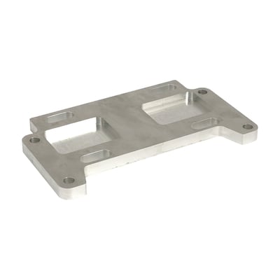 CNC machined aluminum transmission mount plate for 65-84 4-speed Big Twin models.