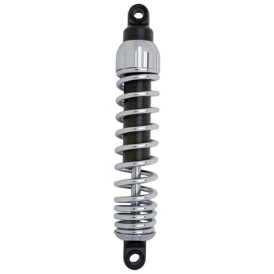 444 series shocks: 
Comes with FST (Frequency Sensing Technology) which dynamically adjusts damping, according to road surface. Top mount threaded hand adjustable preload. 
Note: Optionally available is 704545 for an optional QPS (Quick Preload System) adjustment kit. It replaces the stock upper shock caps of all 444 & 944 series Touring shocks, allowing quick preload adjustment without removing the saddlebags. 

What are Progressive Suspension's 'Heavy Duty' shocks? 
If you are a lightweight rider with a lightweight passenger, STD Duty is probably your best choice, heavy duty shocks will give you a harsh ride. For Big Guys & Gals with a lot of baggage, Heavy Duty springs are the way to go. Heavy Duty is not better, it's different.
Heavy Duty shocks or springs are recommended to be used on motorcycles that are operated at or near the manufacturers maximum load rating over 50% of the time. 