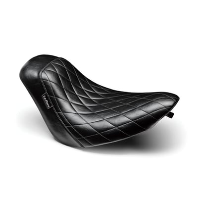 11" wide. The Bare Bones solo seats are designed to look as thin and narrow as possible, even lower than the Silhouette solo. This gives an unbelievably sleek, low profile. Will complement the lines of every bike from stock factory to radical custom. Built with LePera's high-density marathon foam on a black powder coated steel baseplate for lasting excellence. 