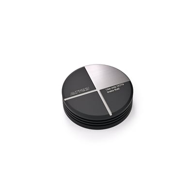 CNC-machined aluminum master cylinder tank cap in a double black & gray anodized finish. Re-use the OEM gasket / diaphragm. 
- Black / Gun-metal gray 
- Double anodized finish