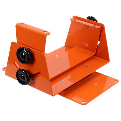 Steel painted adjustable motor stand. 
Can be bolted to the workbench for a firm and stable position. 
Allows rotating and tilting the engine for optimal engine access. 
Note: A securing/locking system for the tilt angle system, is not included, this must be done by the mechanic. 