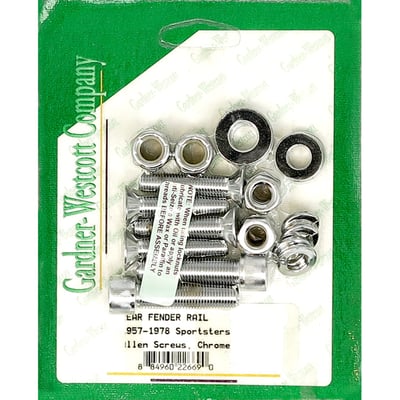 With longer screws for mounting sissy bars with stock holes. 
Used to mount fender supports (struts) to frame and fender to supports. 
