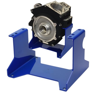 Steel stand with a tough powder coated finish.1-1/2" taller for better access. Includes notch for crankcase breather fitting.