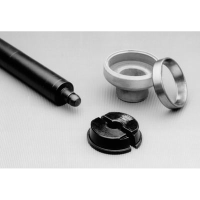 Two-piece design; Used to install & remove the races in the frame neck or in the frame cup; The optional 978339 X-tra grip driver spacer fits between both tool pieces, providing outward force, to prevent any tool-slip from the bearing race during the removal action
Note: Order 920542 JIMS driver handle separately
Note: X-tra grip driver available as 978339