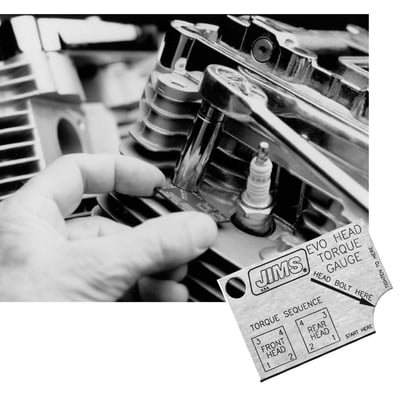 Accurate plate that helps you determine the extra 90° that is to be turned when installing the head bolts. Head bolt torque sequence is lasered on gauge.s