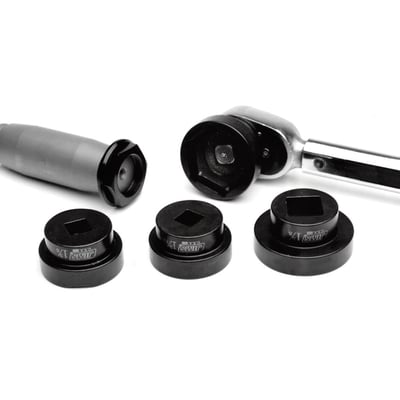 Installs and removes 23966-54A crank pin nut. Used when rebuilding flywheel assemblies. Machined flat at the receiving end and have a low profile with just adequate length for 100% nut to socket contact to prevent damage to socket or personal injury. Machined from 4130 chromoly steel and heat treated.