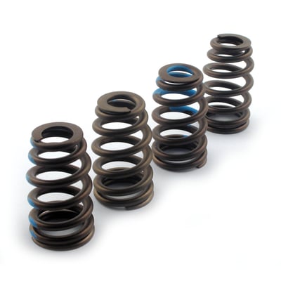 Stock style high performance one-piece Beehive spring set. Seat load: 193@1.85". Open load: 373@1.240". Coil bind: 1.150". Rate lbs / inch: 293. compatible with OEM upper and lower collars and high performance applications. Set includes springs only.