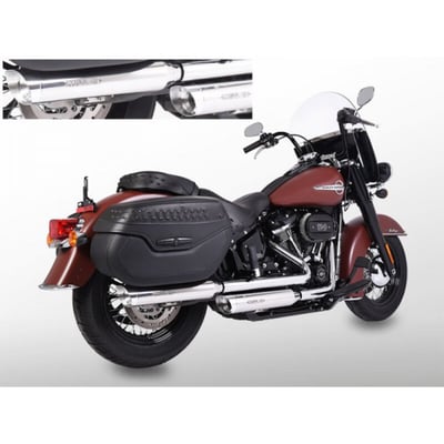 - With EC type approval (Euro 4 EG-BE) 
- Polished stainless steel muffler set 
- With Slash Cut style polished billet aluminum end caps 
- Muffler diameter 85mm 
- Mufflers & end caps come in a polished or extremely heat-resistant matte black finish 
- End caps available in 3 stylings 
- With removable dB killer 
- Includes catalytic converter 
- Includes installation hardware 
- Made in Germany 
Slip-on stainless steel muffler set with EC type approval for the specific models as mentioned only. Street legal throughout the EU, for a no hassle ride but still providing the unmistakeable full H-D sound. The dB killer is removable, for maintenance. Compatible with the stock head pipes, making it a quick slip-on installation. Complete with all required installation hardware.

Note: The official CH certificate (DTC/FAKT) for Switzerland can be ordered separately with MCS# 719965 (extra charge).
For ordering the certificate, please have the information from the Swiss vehicle license ready.