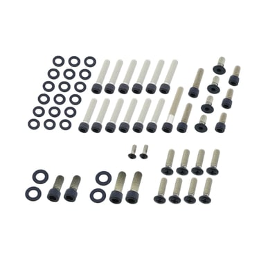 Matte black. Socket head (allen head) engine bolt kit. Stainless steel.