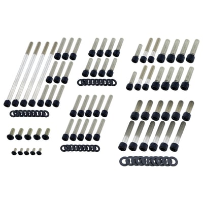 Matte black. Socket head (allen head) engine bolt kit. Stainless steel.