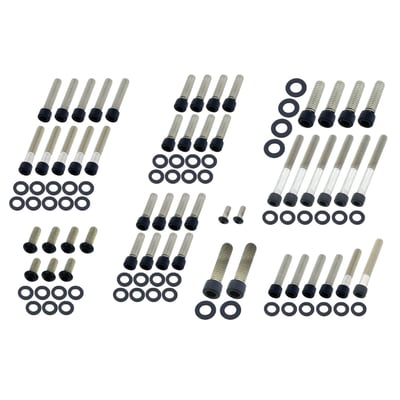 Matte black. Socket head (allen head) engine bolt kit. Stainless steel.