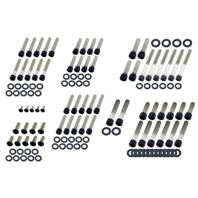 Matte black. Socket head (allen head) engine bolt kit. Stainless steel.